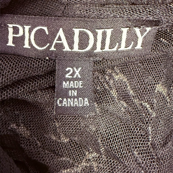 NWT PICADILLY FASHIONS Mesh Cardigan Plus 2X Black Safari Lagenlook Whimsigoth - Picture 9 of 10